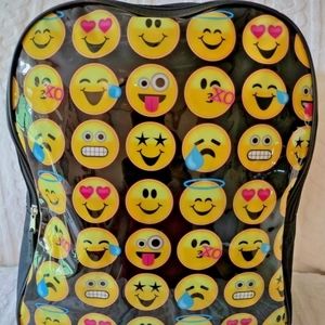 Hynes Eagle Emoji Backpack, Black Yellow, 15"×5"×13"